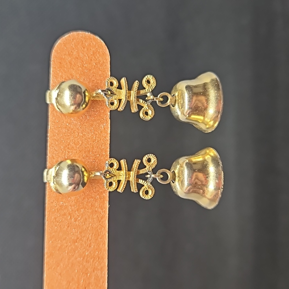 Vintage gold bell earrings